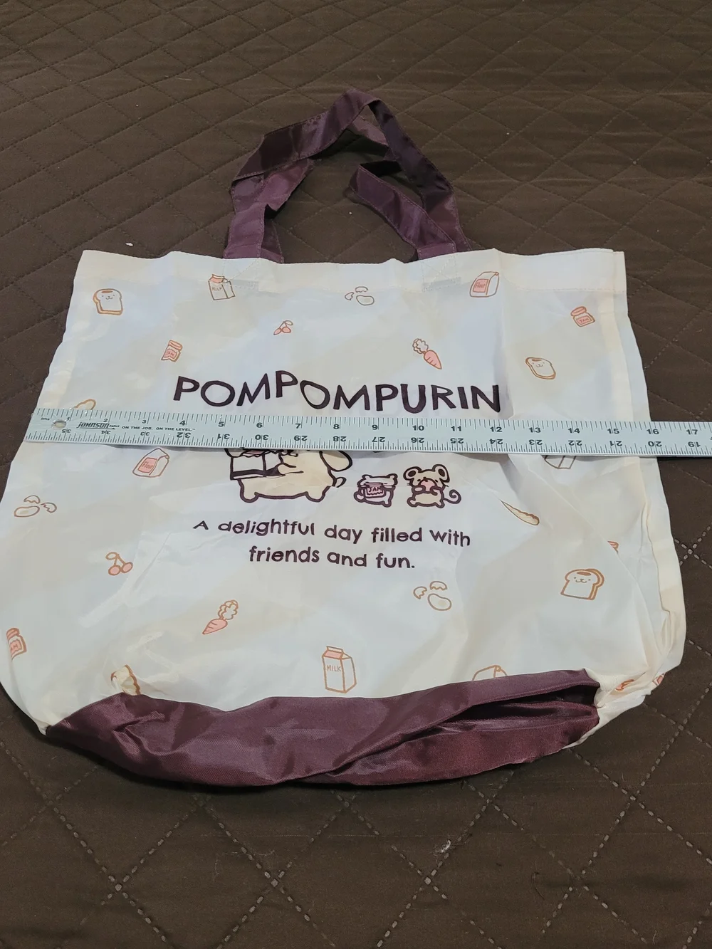 Sanrio Pompompurin Foldable Eco Bag Tote with Zippered Pouch - NWT